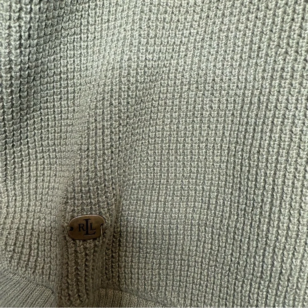 Lauren Ralph Lauren camo green waffle knit cowl neck sweater‎  Size Large